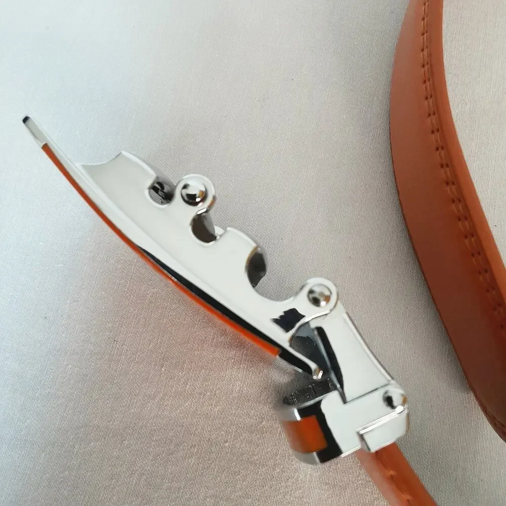 💎Mens Heavy Duty PU Leather Butterscotch Orange Ratchet Slide Belt Size XXL